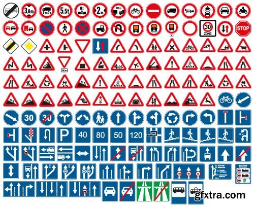 Warning Road Sign - 15xEPS