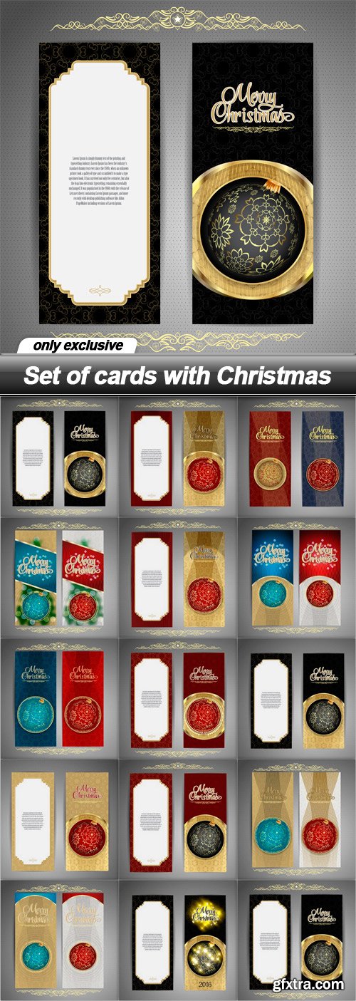 Set of cards with Christmas - 14 EPS