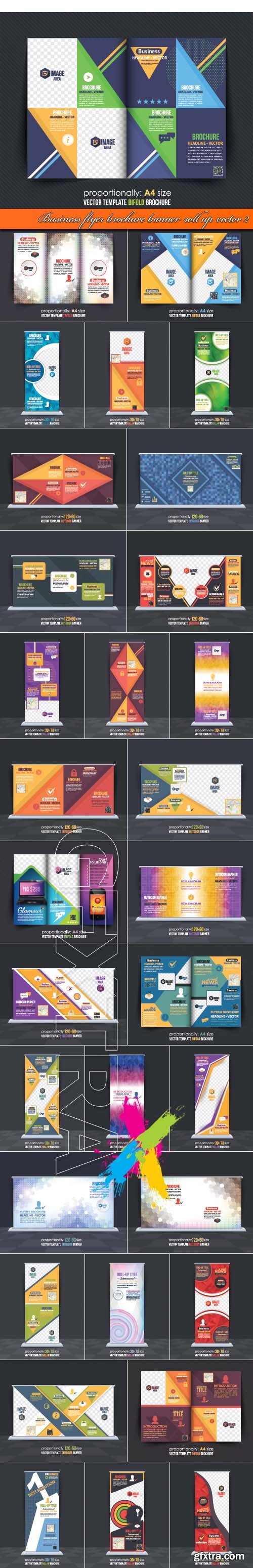 Business flyer brochure banner roll up vector 2