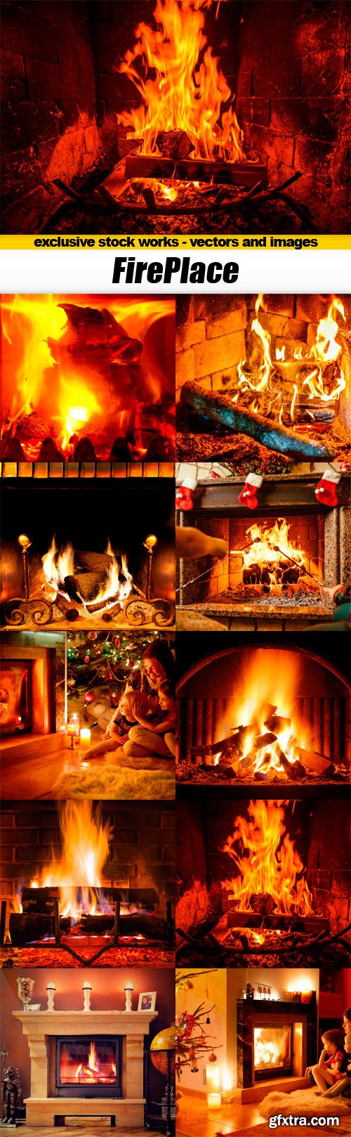 Fireplace - 10x JPEGs