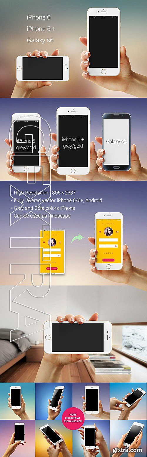 CM - iPhone 6 plus Android psd mockup 324880