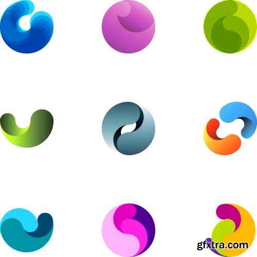 Modern Colorful Vector Logos Templates - 15x EPS