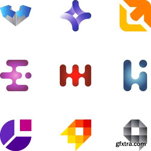 Modern Colorful Vector Logos Templates - 15x EPS