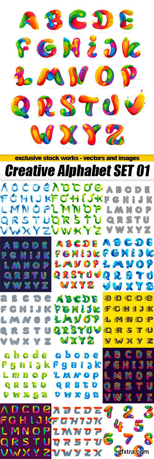 Creative Alphabet Pack Part 01 - 15x EPS