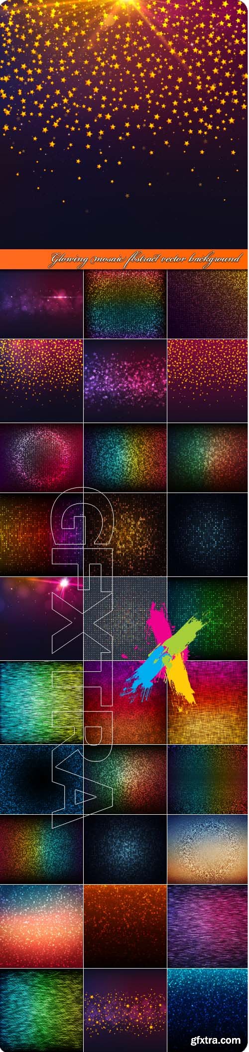 Glowing mosaic abstract vector background