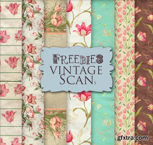 Flower Background Textures in Vintage Style, part 16