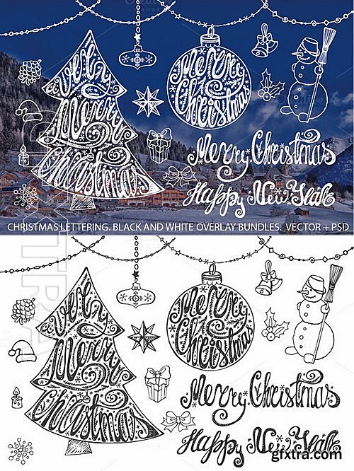 CM - Merry Christmas tree lettering set 466710