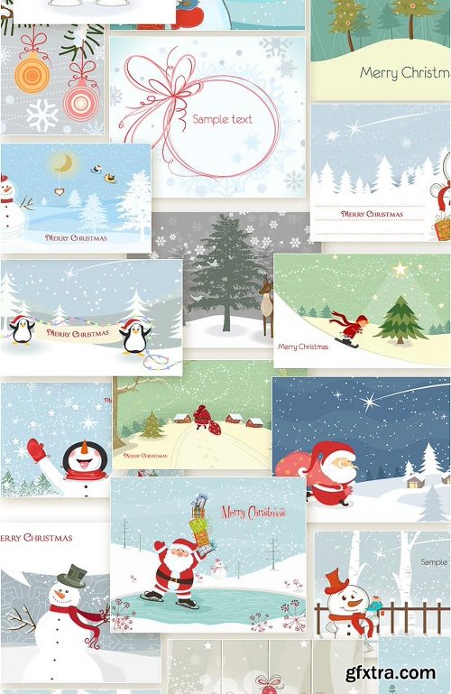 450 Premium Retro Christmas & New Year Vector Illustrations