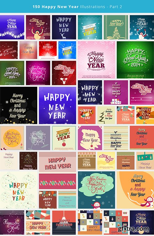 450 Premium Retro Christmas & New Year Vector Illustrations