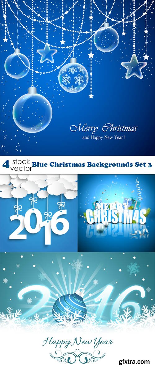 Vectors - Blue Christmas Backgrounds Set 3