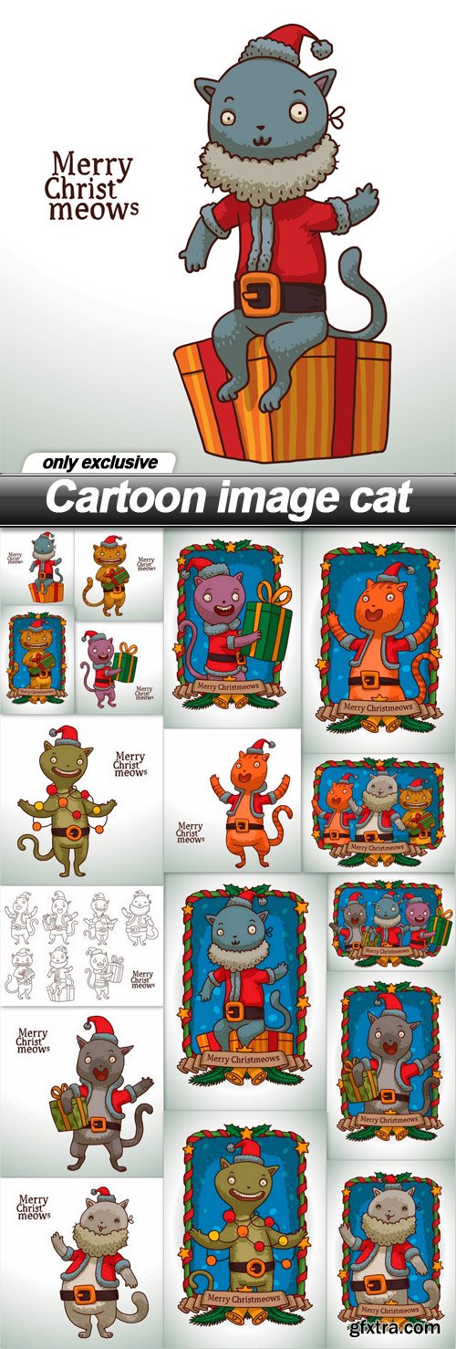 Cartoon image cat - 17 EPS