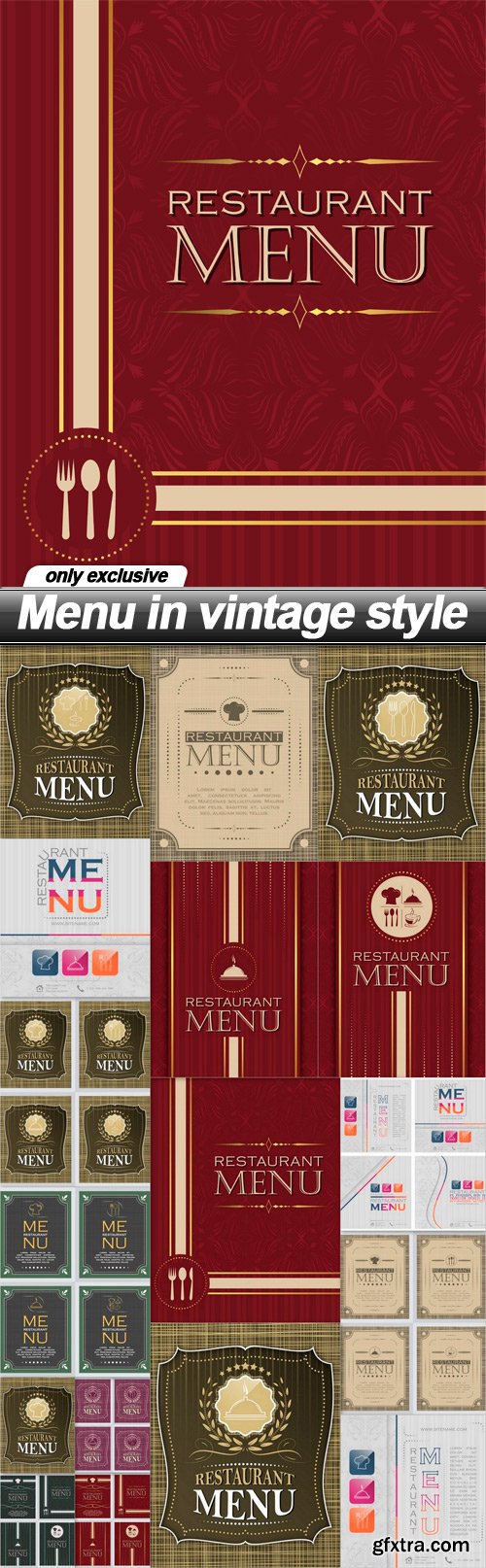 Menu in vintage style - 17 EPS