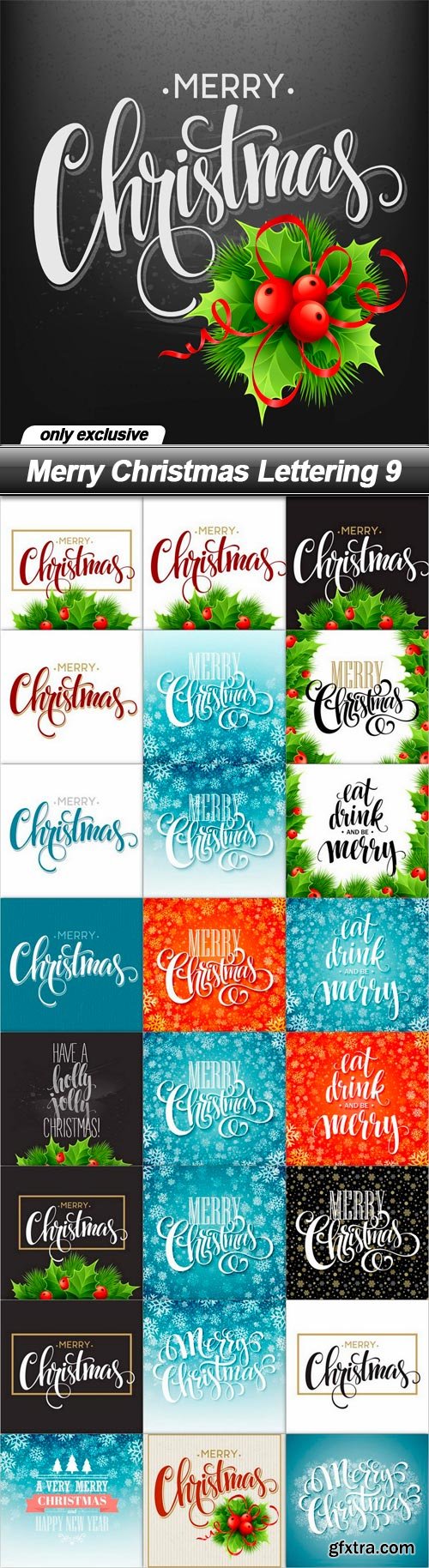 Merry Christmas Lettering 9 - 25 EPS