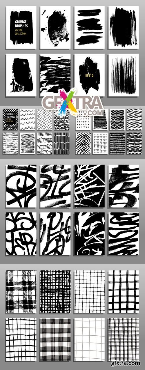 Grunge & Scribble Backgrounds Vector