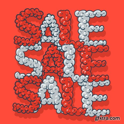 Collection of vector image Christmas sale Christmas flyer sticker poster banner 25 EPS