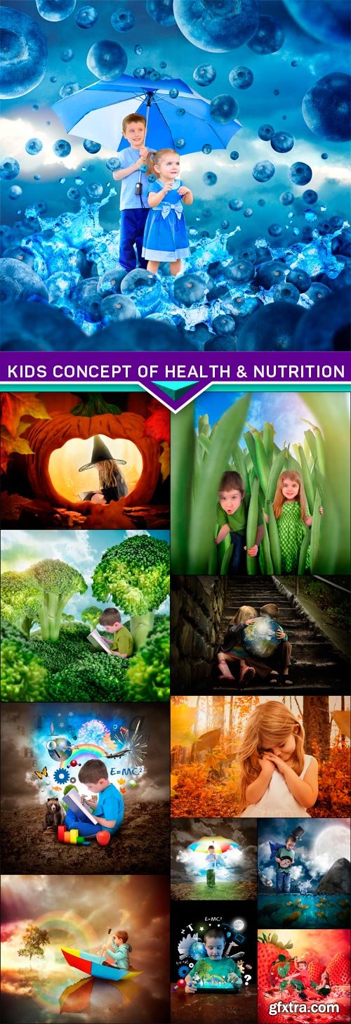 Kids concept of health &amp; nutrition 12x JPEG