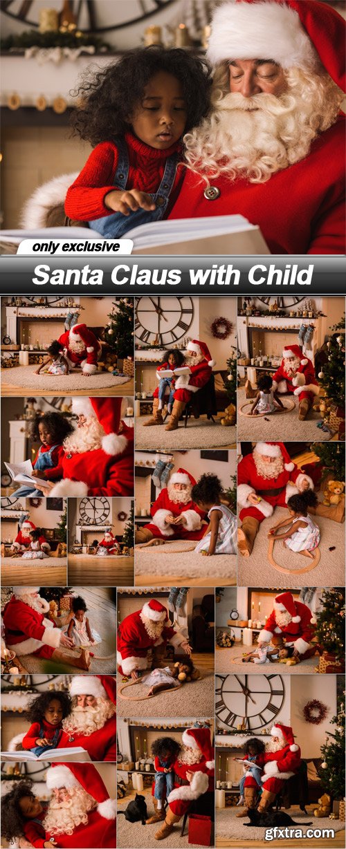 Santa Claus with Child - 15 UHQ JPEG