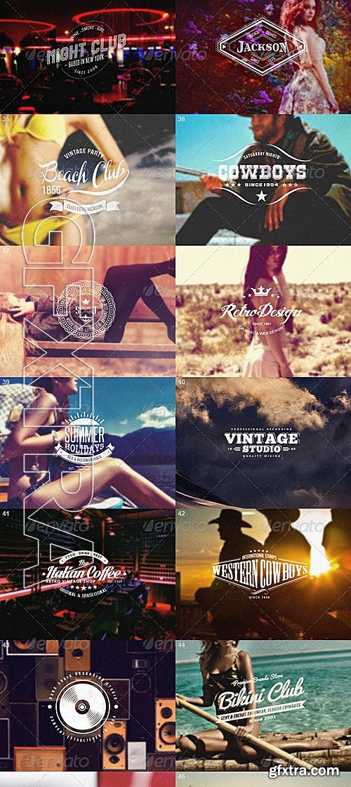 GraphicRiver - 60 Vintage Badges Labels Logos Bundle 7450824