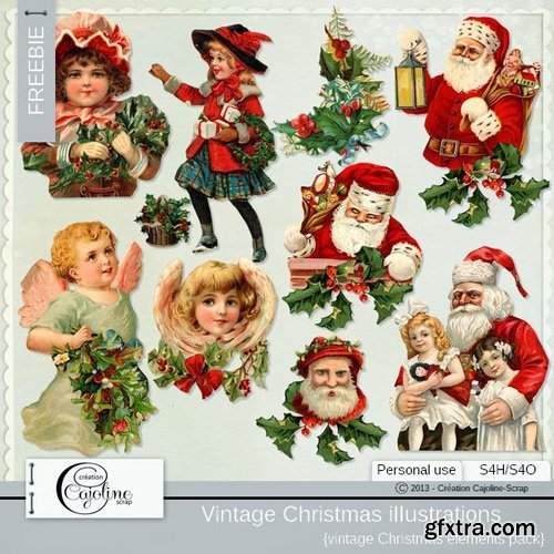 Scrap Kit - Vintage Christmas Illustrations