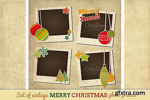 CM - Vintage Christmas photo frames 12736