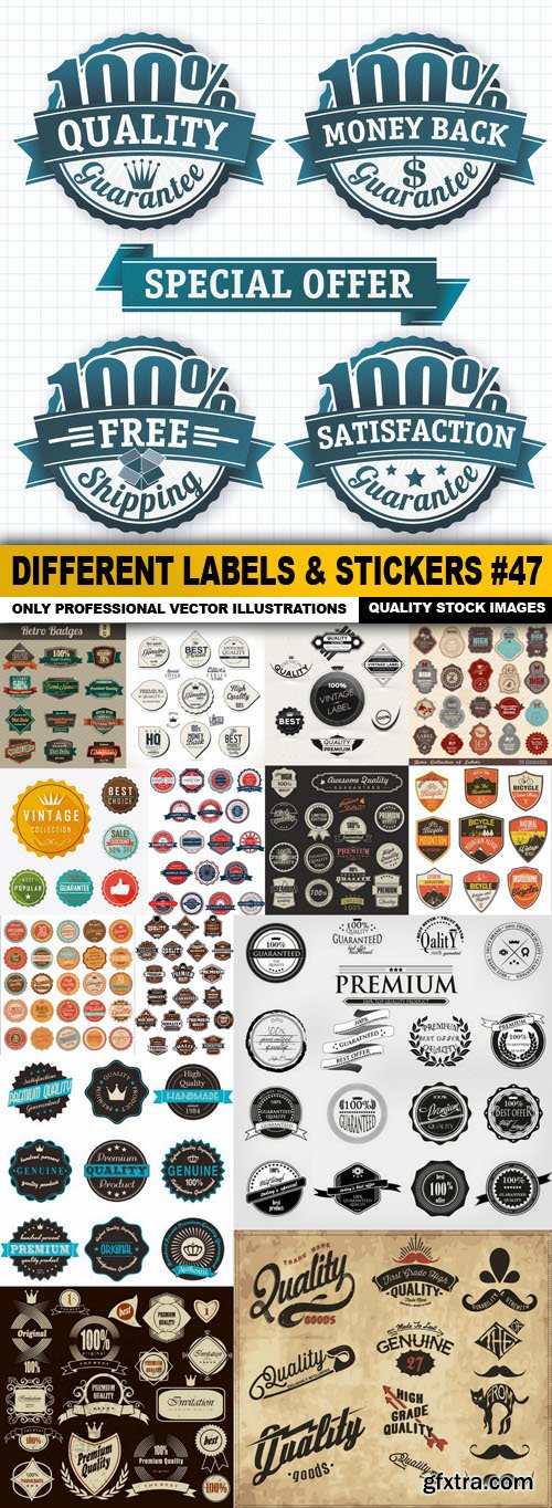 Different Labels &amp; Stickers #47 - 15 Vector