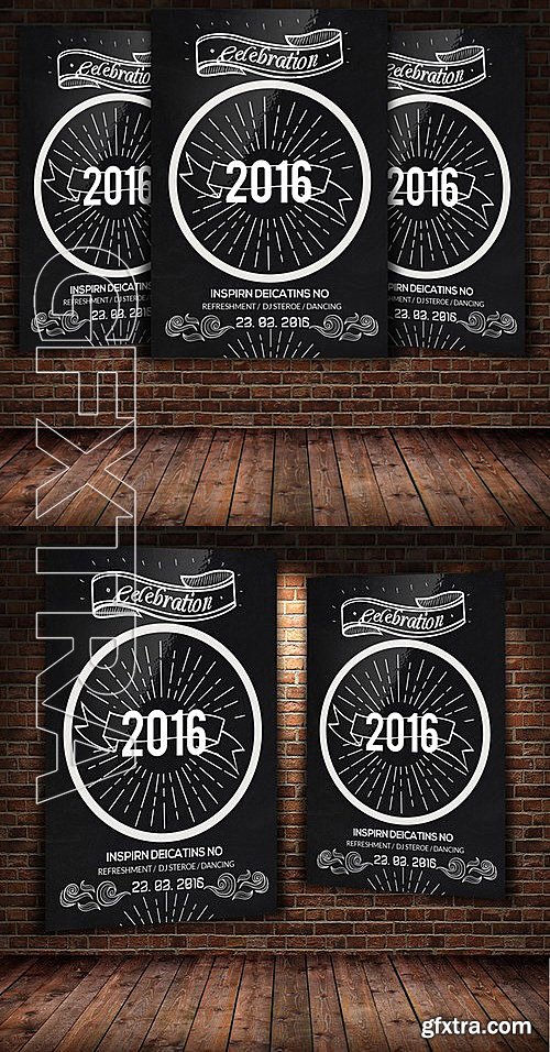 CM - New Year Chalkboard Flyer Template 468388