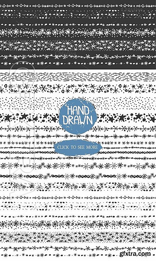 CM - Hand drawn snow borders brushes 467866