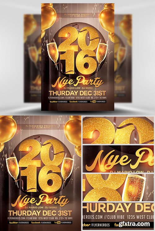 Glamorous NYE Party Flyer Template