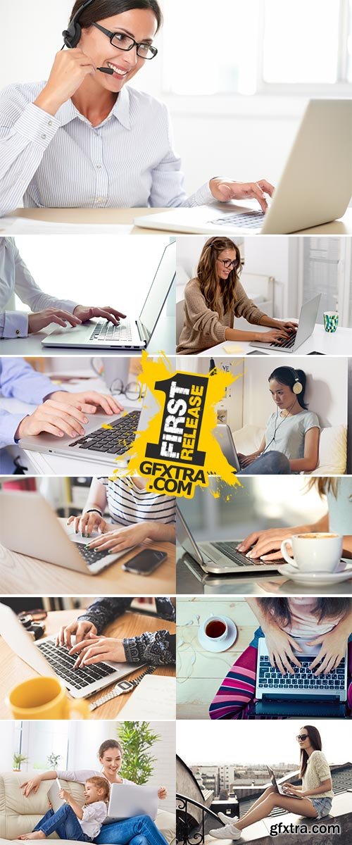 Stock Image Woman using laptop