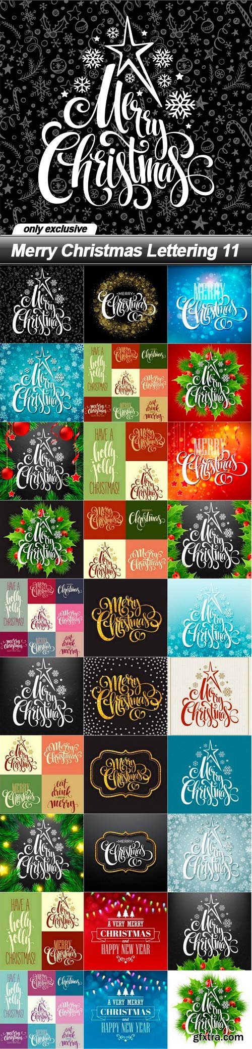 Merry Christmas Lettering 11 - 30 EPS