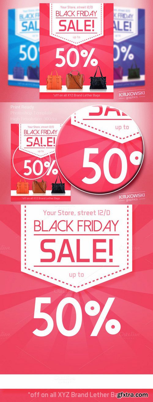 CM - Pink Black Friday Flyer Template 419269