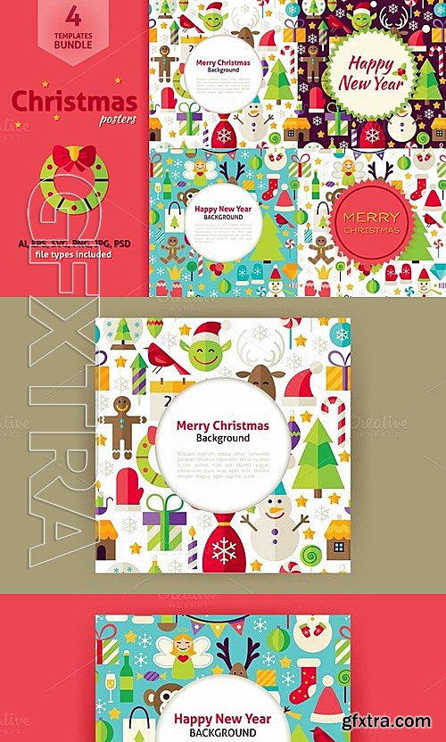 CM - Merry Christmas Vector Posters 468948