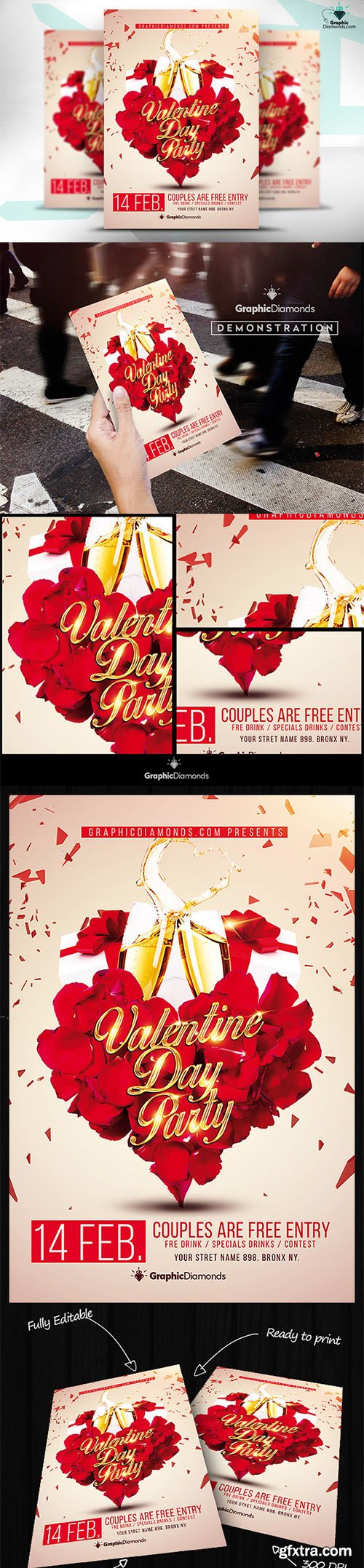 Creativemarket Valentine Day Flyer PSD 469151