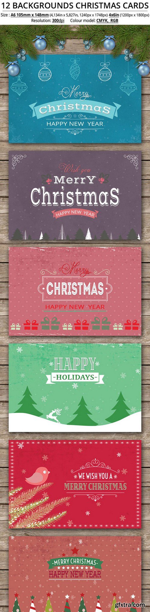 CM - 12 Backgrounds Christmas Cards 388701