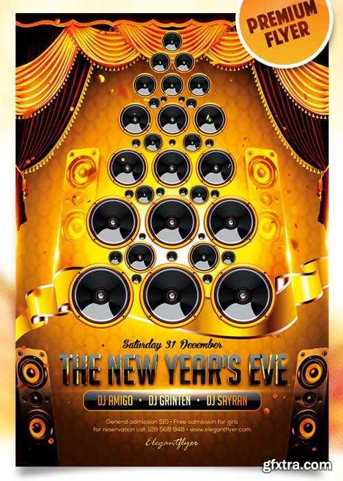 The New Year’s Eve Flyer PSD Template + Facebook Cover