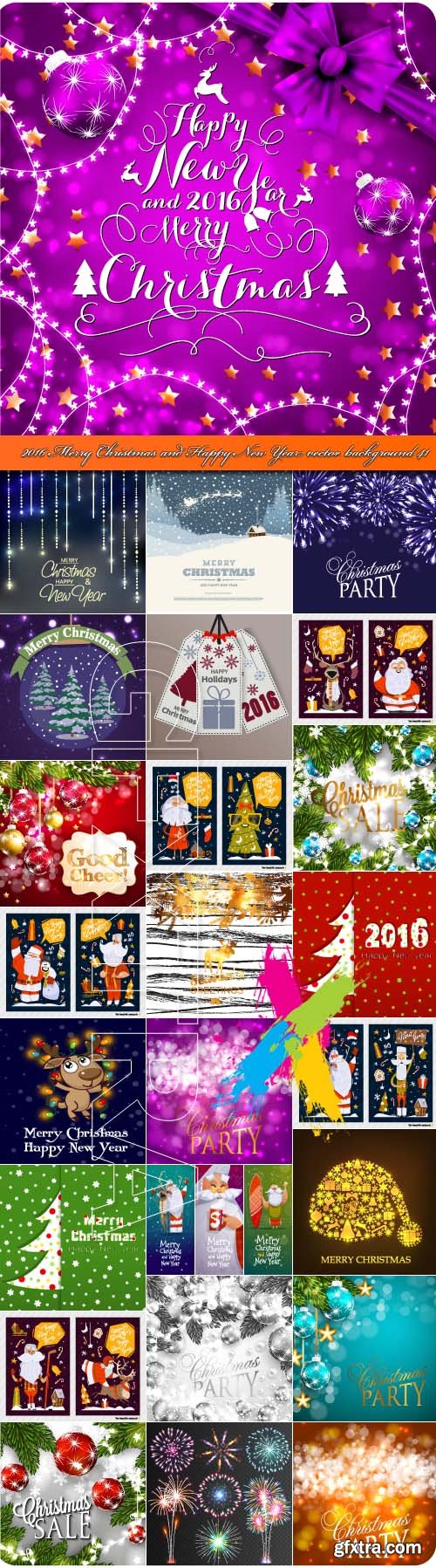 2016 Merry Christmas and Happy New Year vector background 41