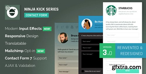 CodeCanyon - Ninja Kick: WordPress Contact Form v3.2.4 - 6598780