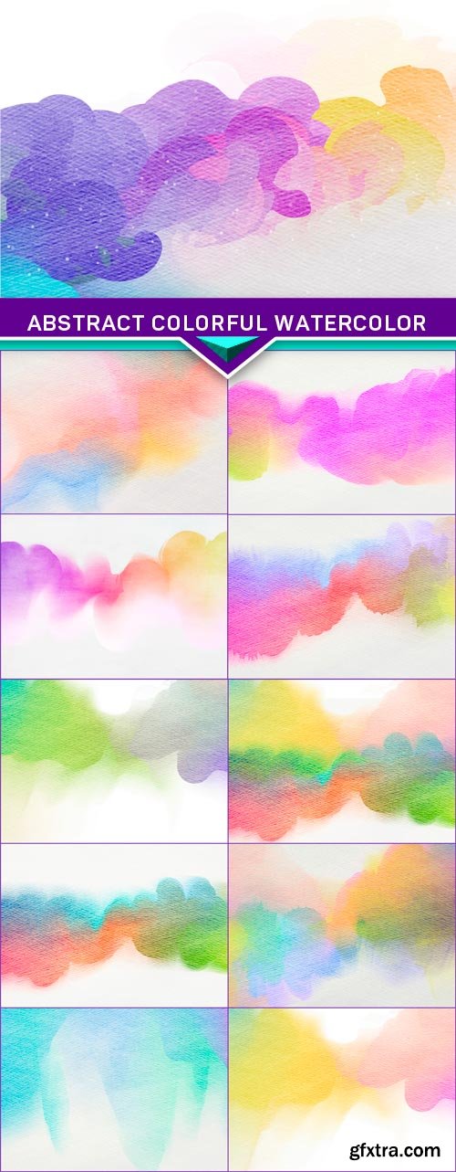 Abstract colorful watercolor for background 11x JPEG