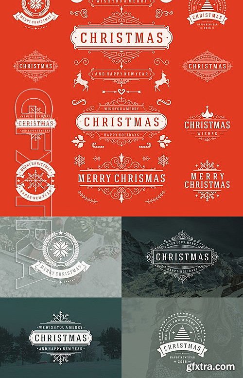 CM - 10 Christmas labels and badges 405730