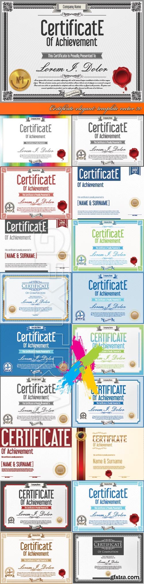 Certificate elegant template vector 20