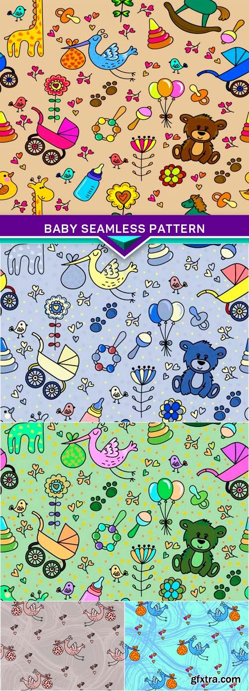 Baby seamless pattern 5x EPS