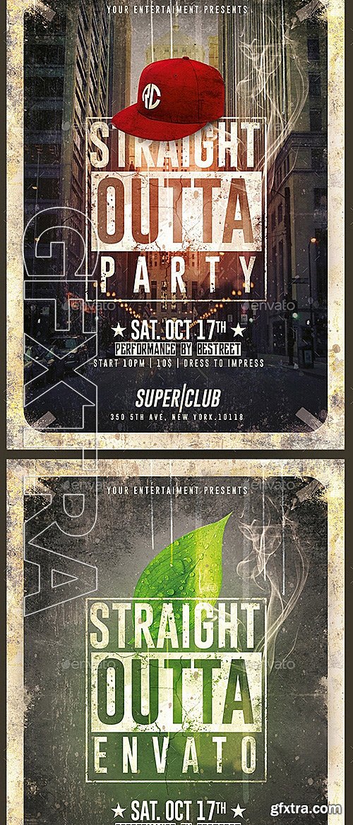 GraphicRiver - 10 Flyers Straight Outta Party Psd Templates 12690897