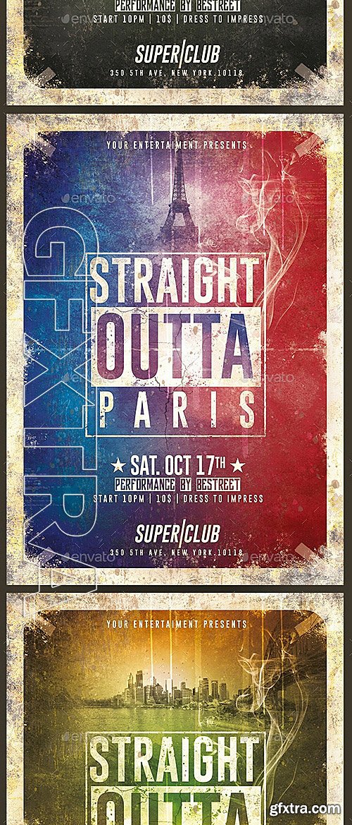 GraphicRiver - 10 Flyers Straight Outta Party Psd Templates 12690897