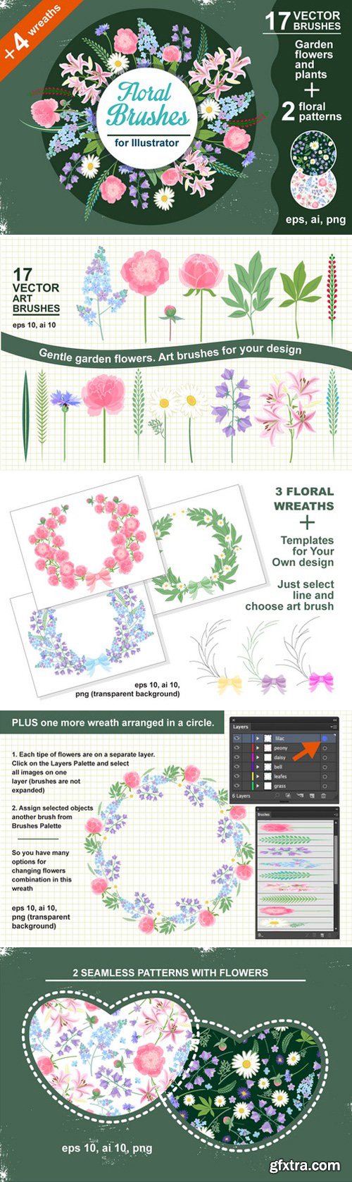 CM - Floral vector brushes 469296