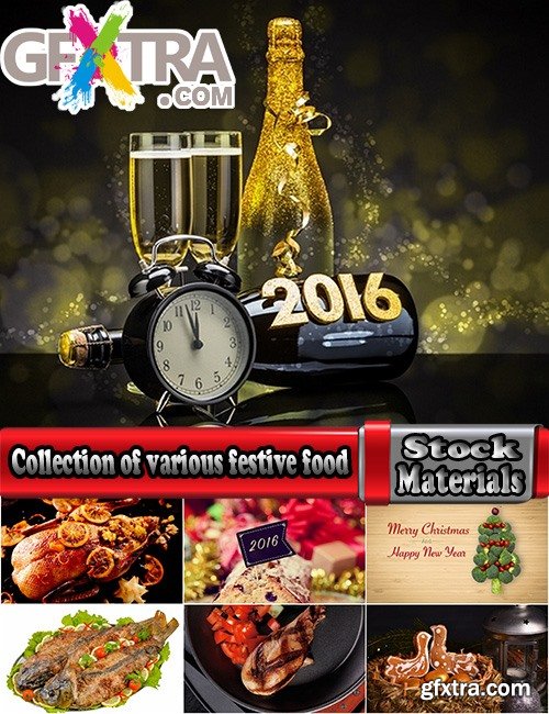 Collection of various festive food food fried chicken champagne 25 HQ Jpeg