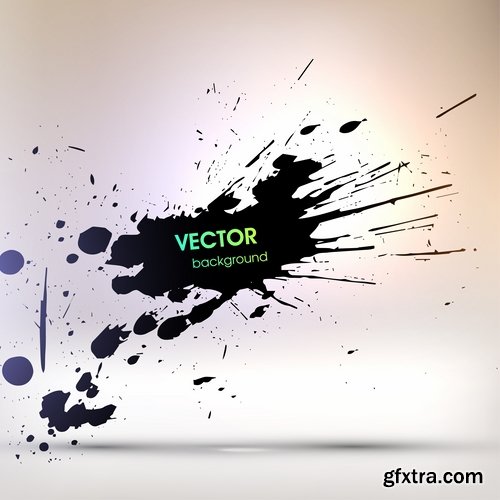 Collection of vector image smear smudge splatter stain spray 25 EPS