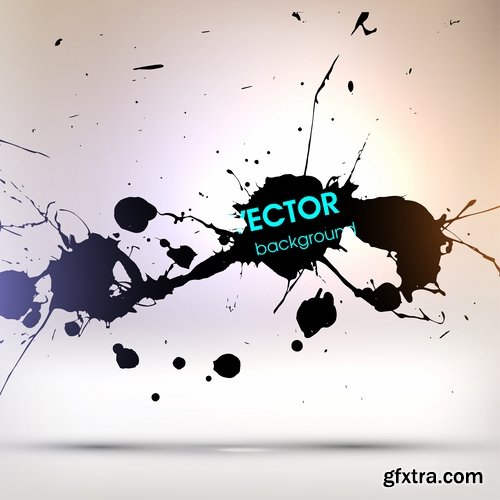 Collection of vector image smear smudge splatter stain spray 25 EPS