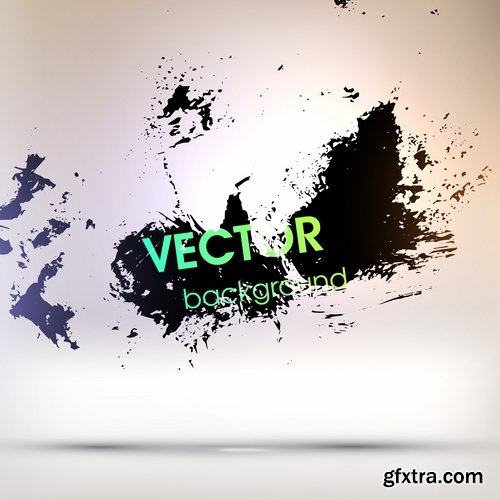 Collection of vector image smear smudge splatter stain spray 25 EPS