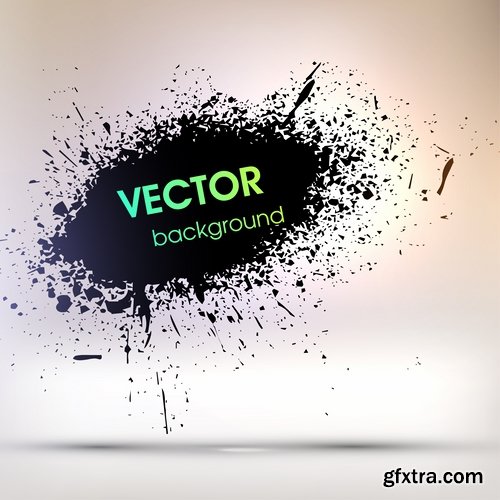 Collection of vector image smear smudge splatter stain spray 25 EPS