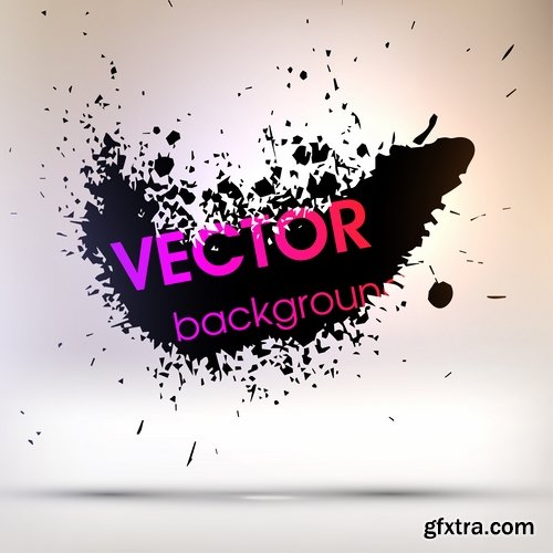 Collection of vector image smear smudge splatter stain spray 25 EPS